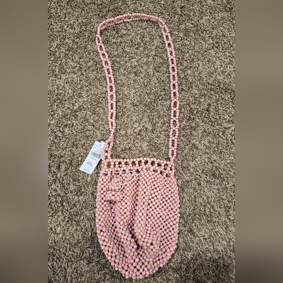 American Eagle Womens Beaded Satchel Bucket Bag Purse Small (17 in. - 22 in.) - Picture 2 of 6